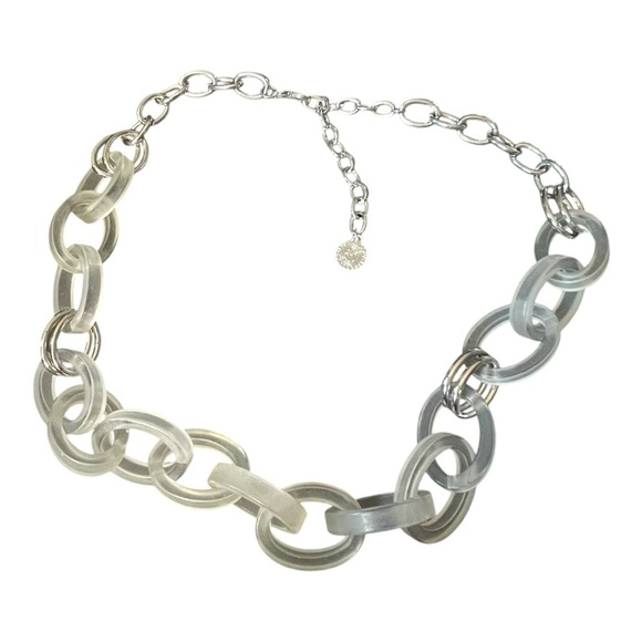 🔥Vintage RJ Graziano Designer Silver Tone Chain/opaque links. Unique - Picture 6 of 7